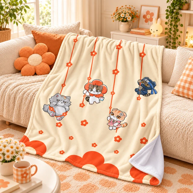 Happi Friends Flower Swing Fleece Blanket