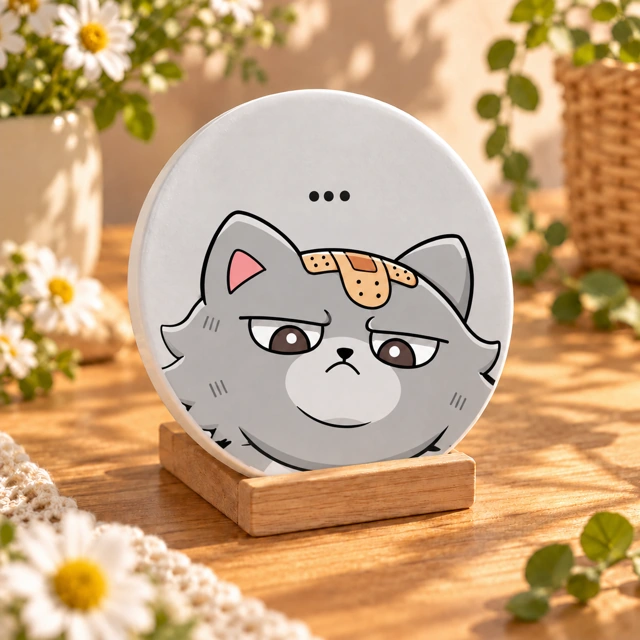 Grumpurr No Comment Ceramic Coaster