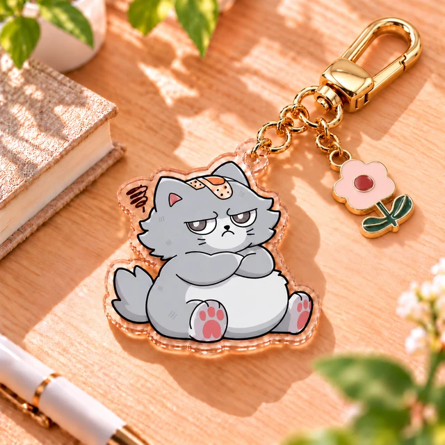 Grumpurr Me Time Acrylic Keychain