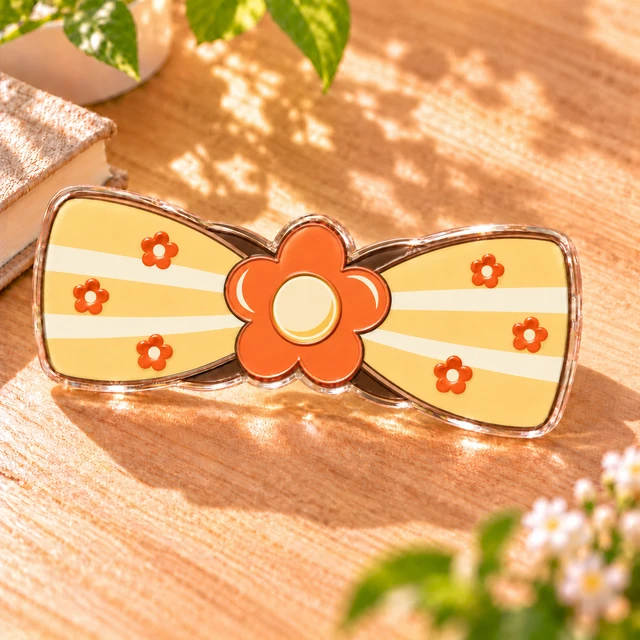 Happi Friends Orange Blossom Bow Acrylic Hair Clip
