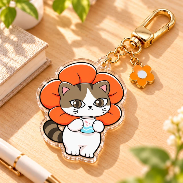 Happy Tea Time Acrylic Keychain