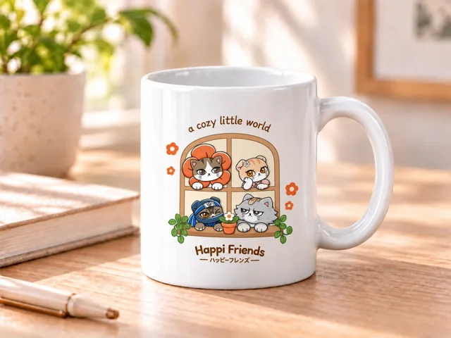 Happi Friends A Cozy Little World Ceramic Mug